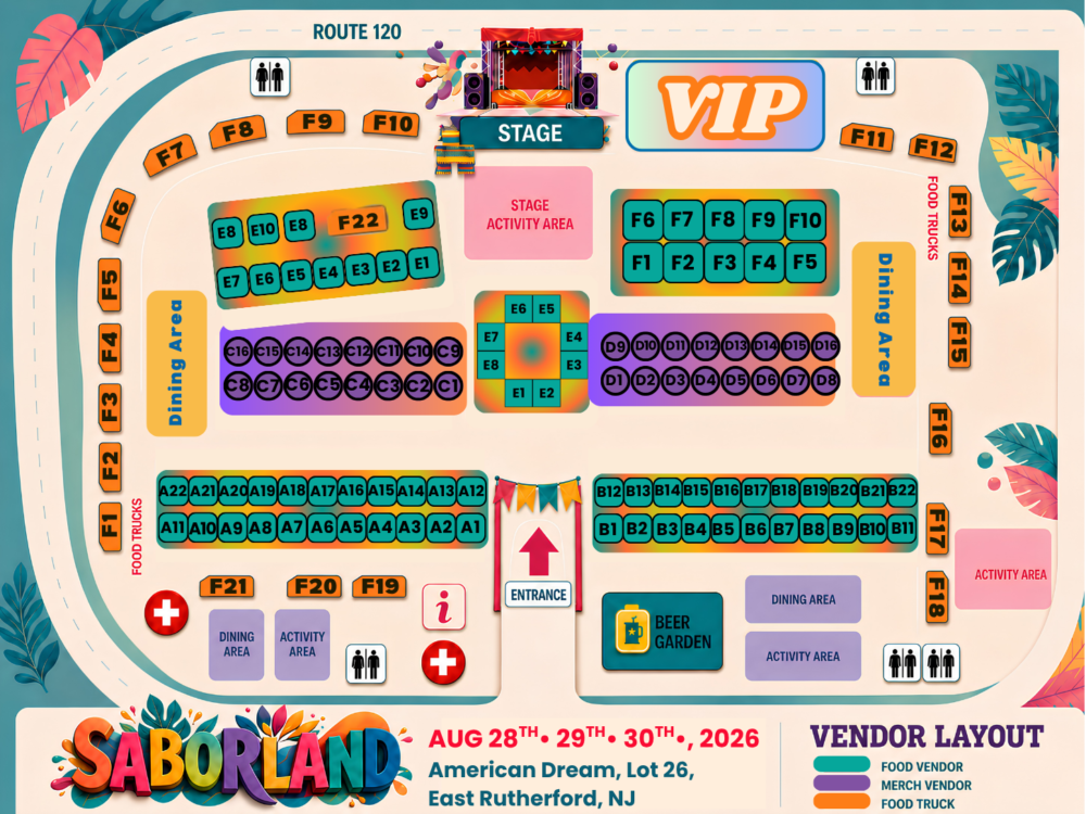 SaborLand Food Festival Map - American Dream Mall, New Jersey