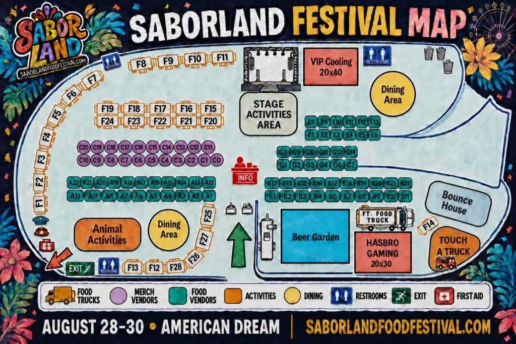 SaborLand Food Festival Map - American Dream Mall, New Jersey