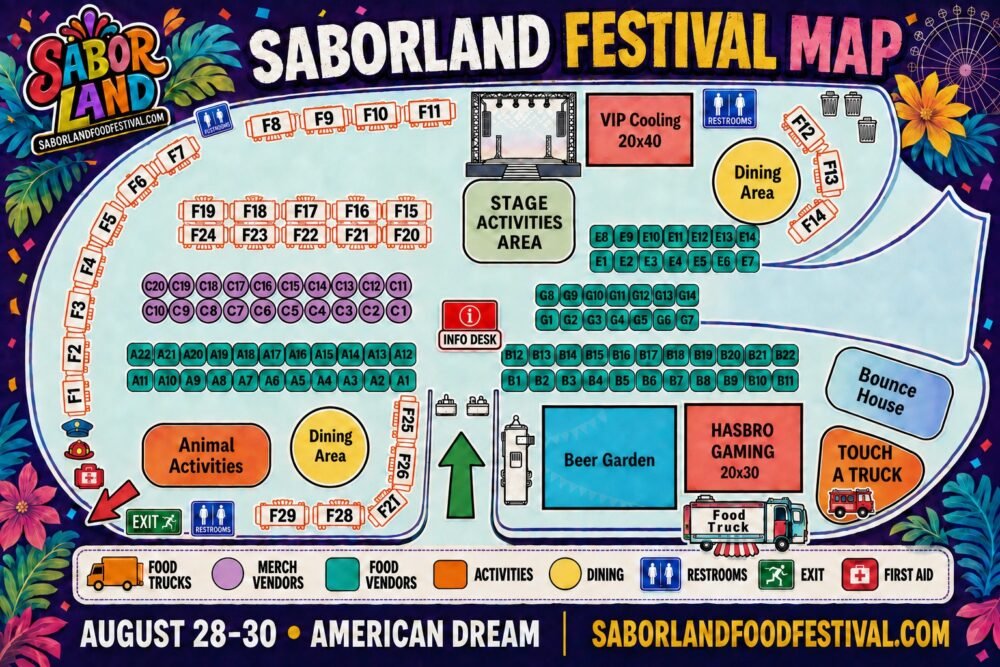 SaborLand Food Festival Map - American Dream Mall, New Jersey